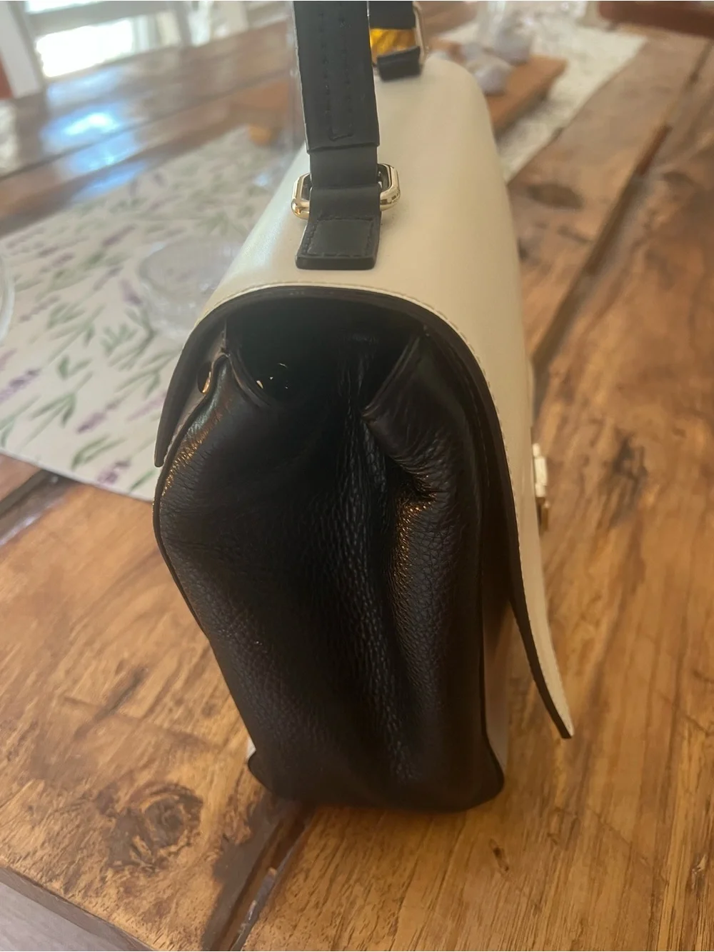 kate spade Cream, Navy and Gray Top-Handle Satchel